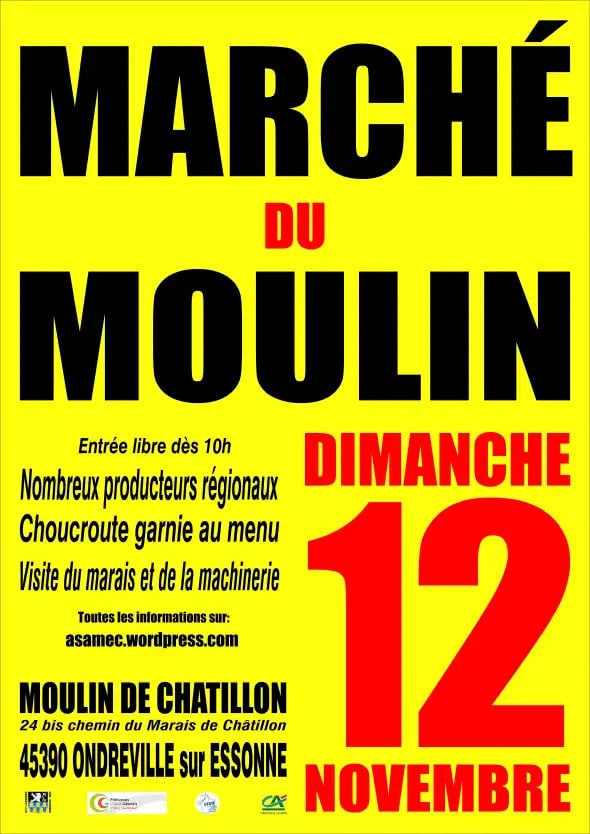 Affiche marché du moulin