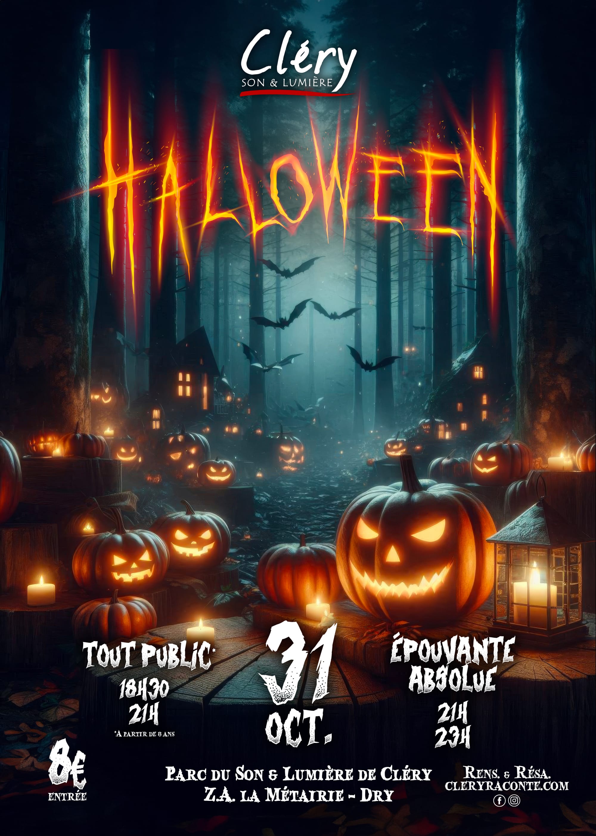 Affiche Son & Lumière de Cléry Halloween dans le Loiret