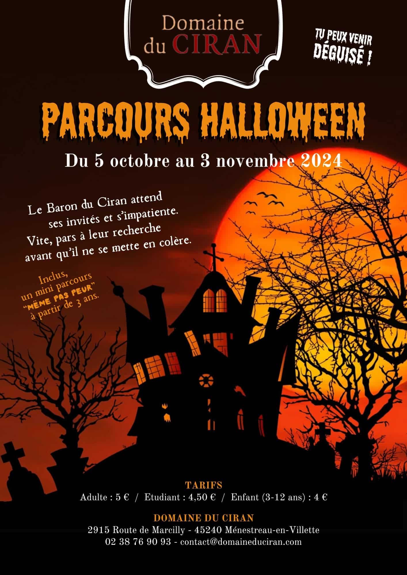 Affiche Domaine du Ciran Halloween dans le Loiret