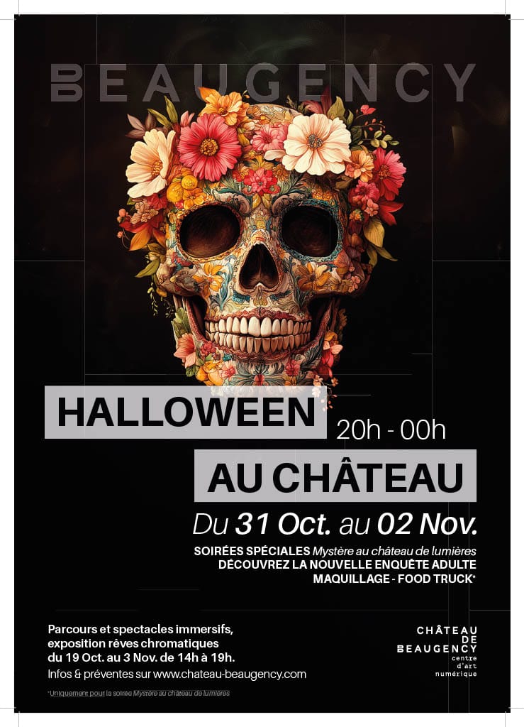 flyer château de Beaugency Halloween dans le Loiret 2024