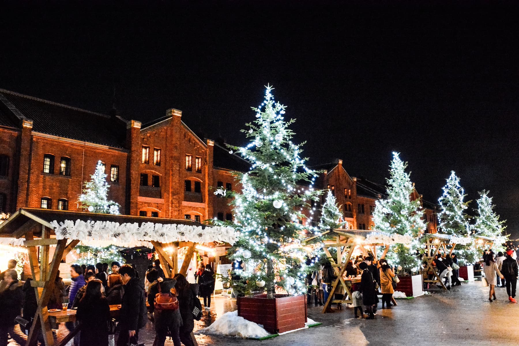 marche de noël photo chalets